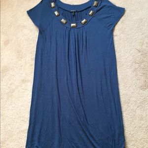 Daisy Fuentes Blue w/stone accent detail dress